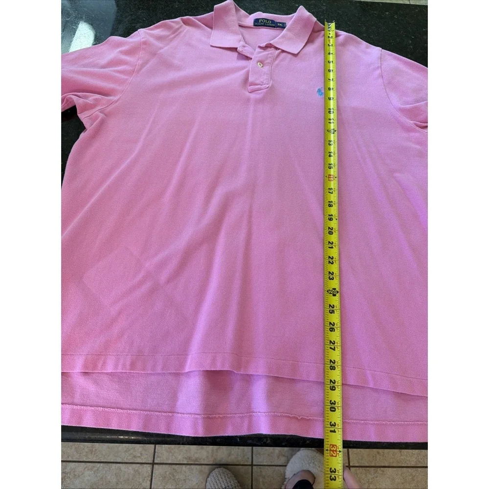 Vintage‎ Y2K Men's Ralph Lauren Polo Shirt Sz XXL Pullover Pink w/blue Horse 2XL